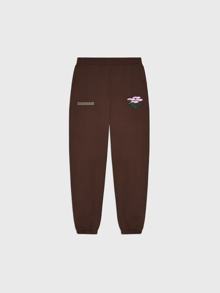 PANGAIA Pangaia X Vandy The Pink Embroidered 365 Organic Cotton Track Pants Chestnut Brown Men Track Pants and Pants PANGAIA Pangaia X Vandy The Pink Embroidered 365 Organic Cotton Track Pants Chestnut Brown Men Track Pants and Pants