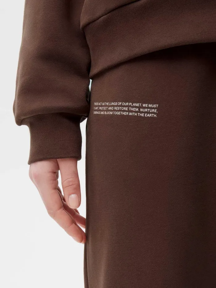 PANGAIA Pangaia X Vandy The Pink Embroidered 365 Organic Cotton Track Pants Chestnut Brown Men Track Pants and Pants