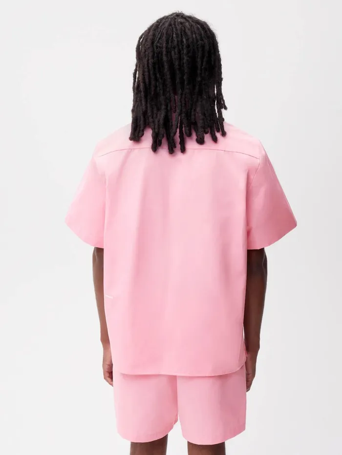 PANGAIA Pineapple Collared Short Sleeve Shirt Sakura Pink Men Tshirts and Tops