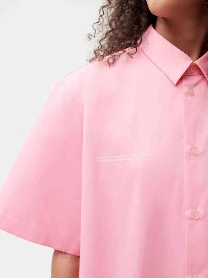 PANGAIA Pineapple Collared Short Sleeve Shirt Sakura Pink Men Tshirts and Tops