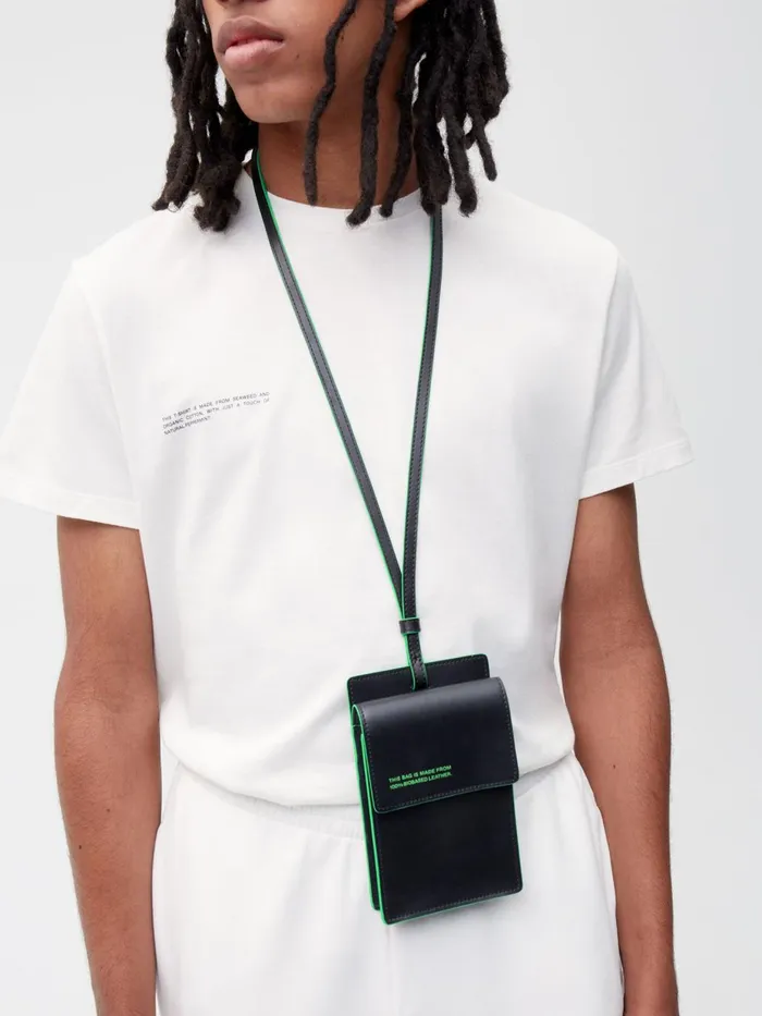 PANGAIA Plantbased Leather CrossBody Pouch Jade Green WomenMen Wallets and Cardholders