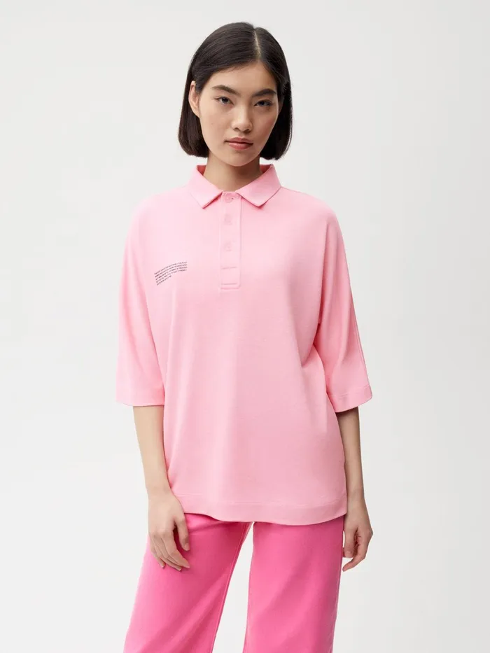 PANGAIA PLNTFIBER Polo Shirt Sakura Pink Women Tshirts and Tops