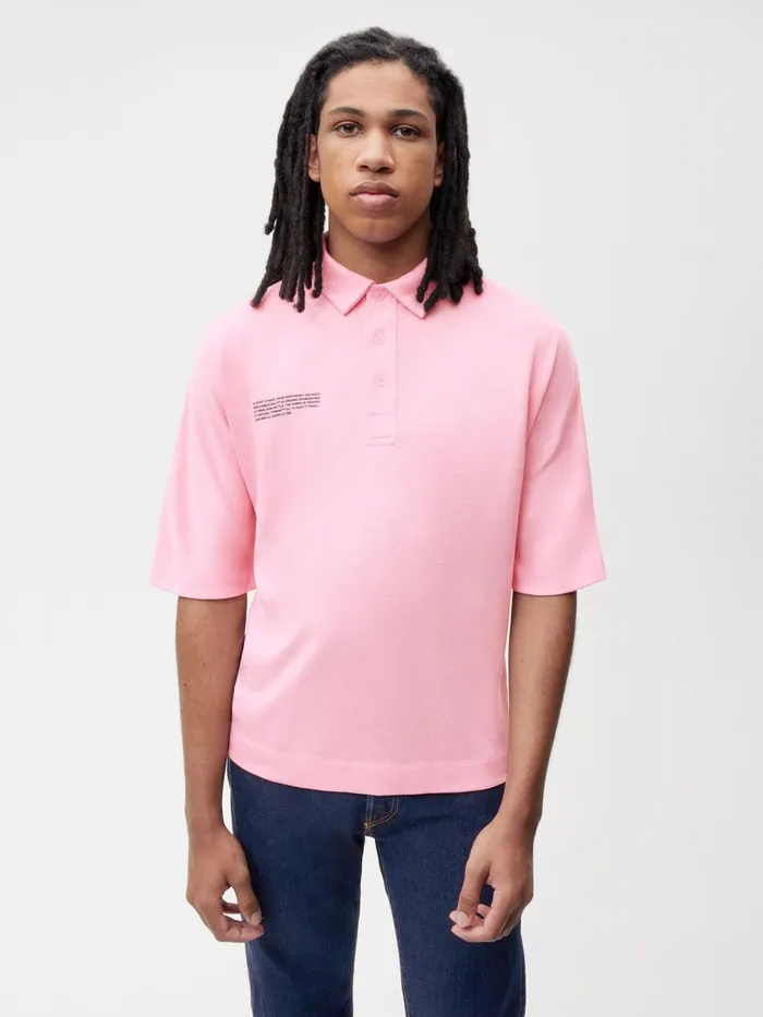 PANGAIA PLNTFIBER Polo Shirt Sakura Pink Women Tshirts and Tops