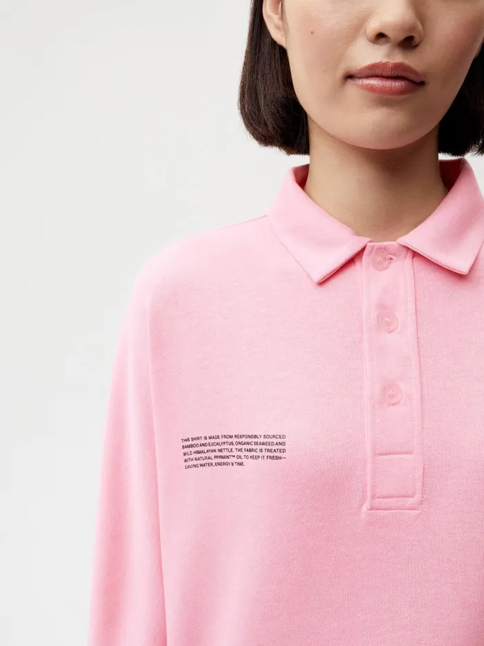 PANGAIA PLNTFIBER Polo Shirt Sakura Pink Women Tshirts and Tops