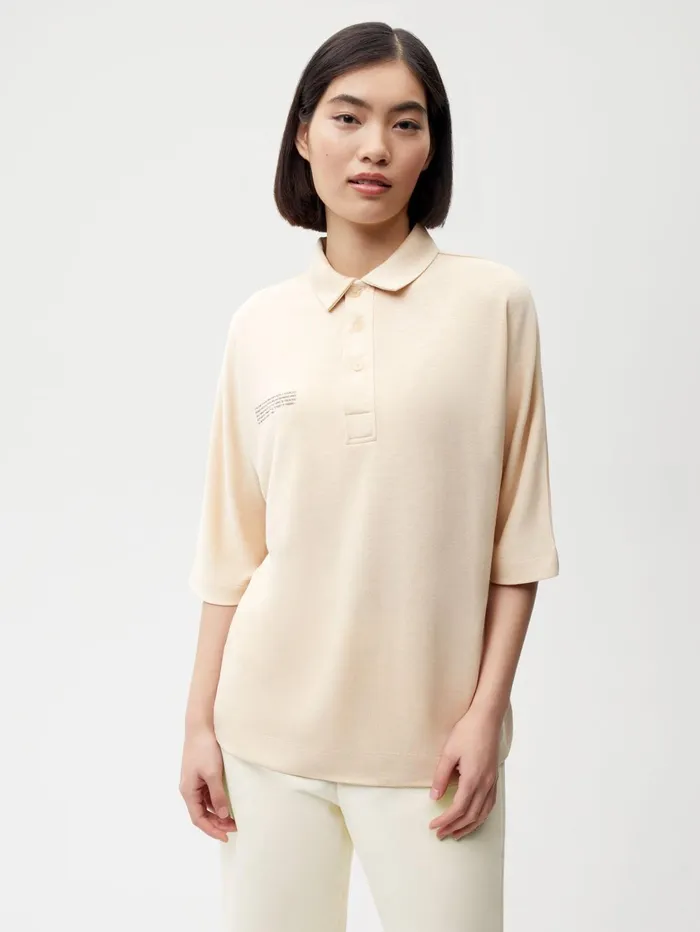 PANGAIA PLNTFIBER Polo Shirt Sand Men Tshirts and Tops