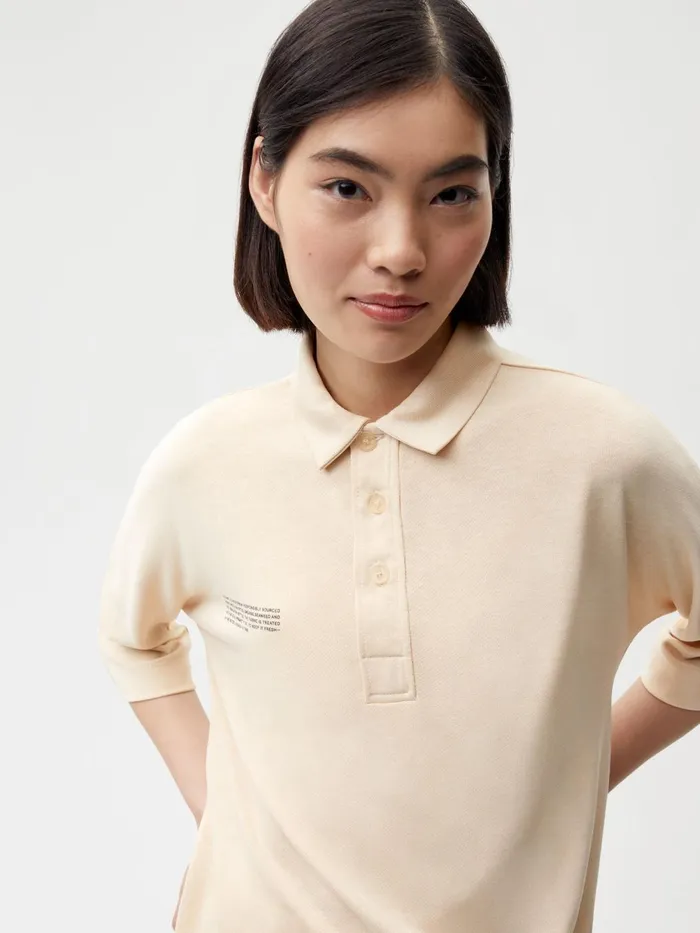 PANGAIA PLNTFIBER Polo Shirt Sand Men Tshirts and Tops