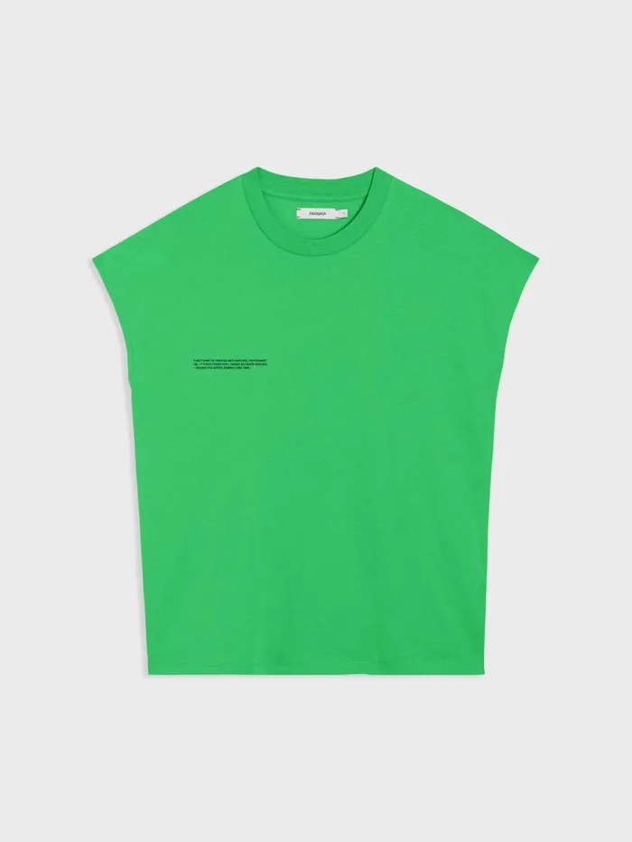 PANGAIA PPRMINT Organic Cotton Cropped Shoulder Tshirt Jade Green Men Tshirts and Tops PANGAIA PPRMINT Organic Cotton Cropped Shoulder Tshirt Jade Green Men Tshirts and Tops