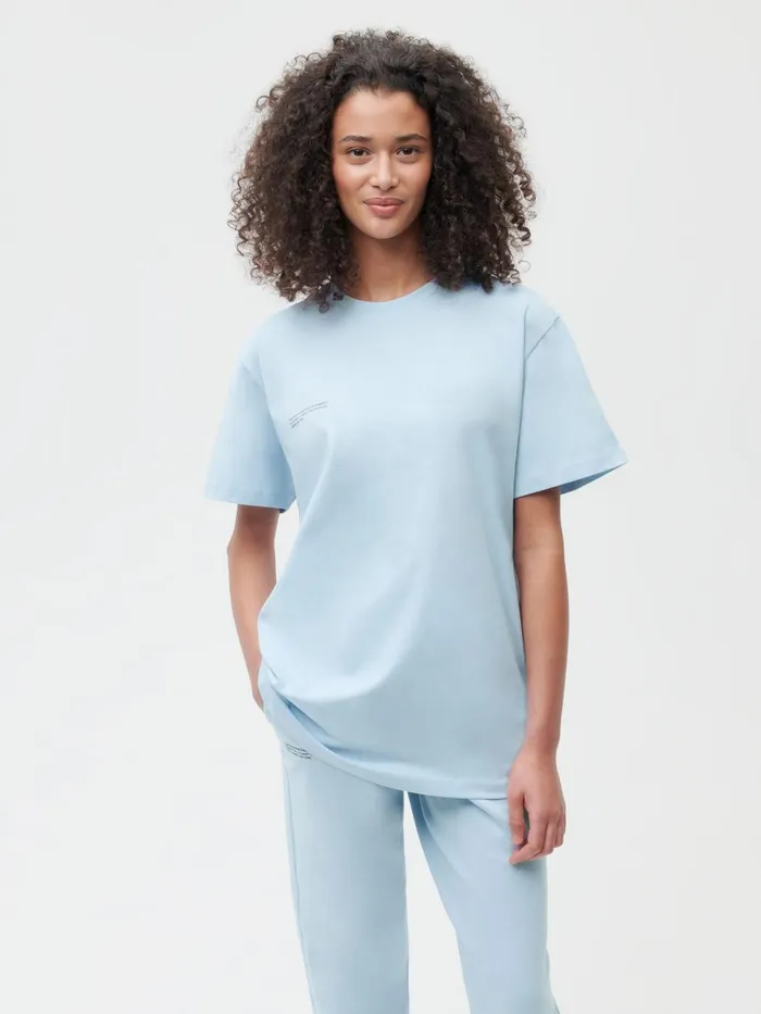 PANGAIA PPRMINT Organic Cotton Tshirt Baby Blue Women Tshirts and Tops
