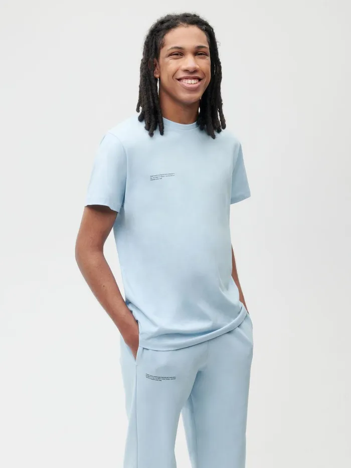 PANGAIA PPRMINT Organic Cotton Tshirt Baby Blue Women Tshirts and Tops