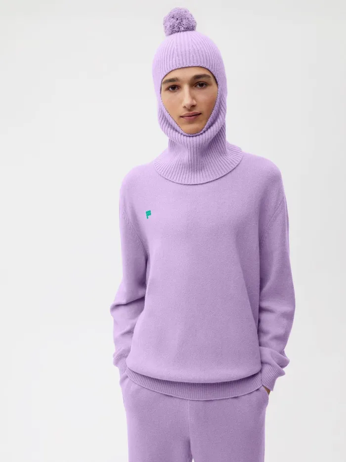 PANGAIA Recycled Cashmere Balaclava Orchid Purple Women Knitwear