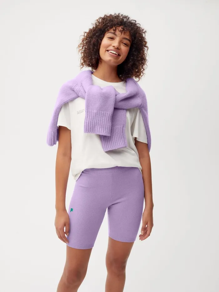 PANGAIA Recycled Cashmere Bike Shorts Orchid Purple Women Shorts