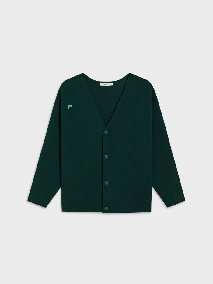 PANGAIA Recycled Cashmere Cardigan Deep Green Women Sweatshirts