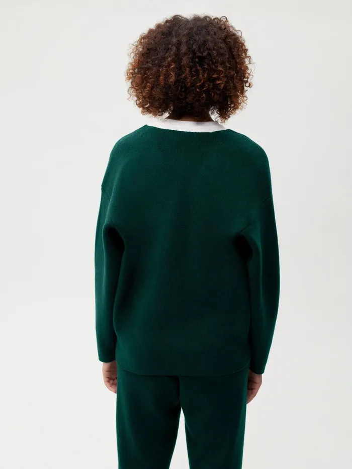 PANGAIA Recycled Cashmere Cardigan Deep Green Women Sweatshirts