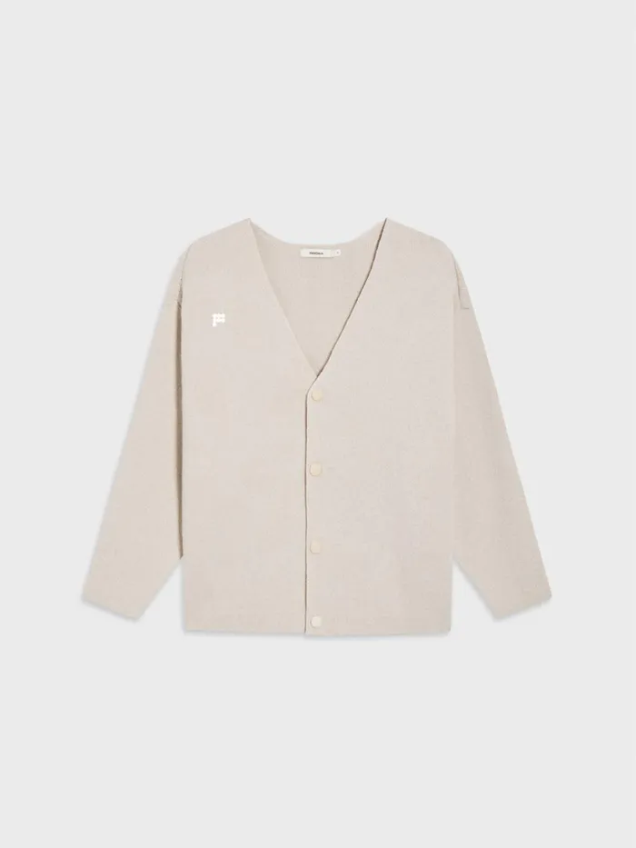PANGAIA Recycled Cashmere Cardigan Oatmeal Men Knitwear