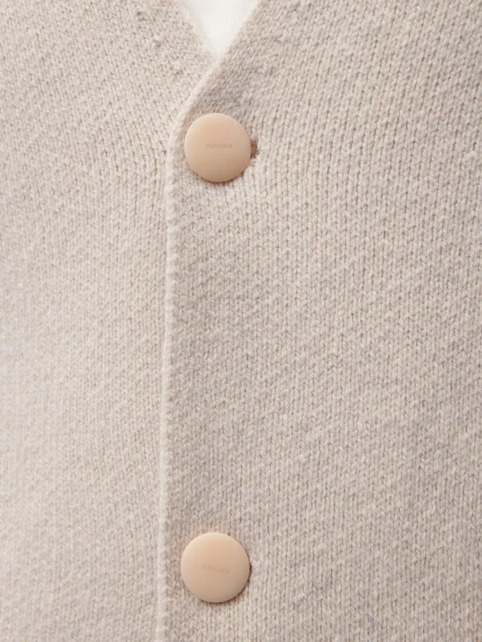 PANGAIA Recycled Cashmere Cardigan Oatmeal Men Knitwear