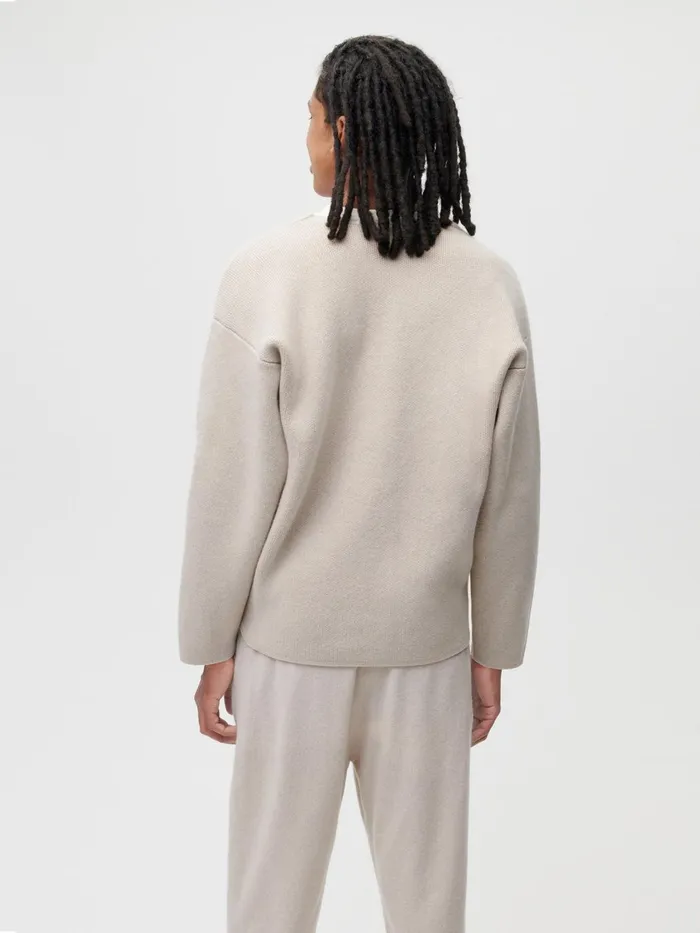 PANGAIA Recycled Cashmere Cardigan Oatmeal Men Knitwear