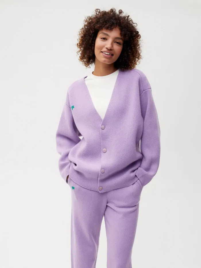 PANGAIA Recycled Cashmere Cardigan Orchid Purple Men Knitwear