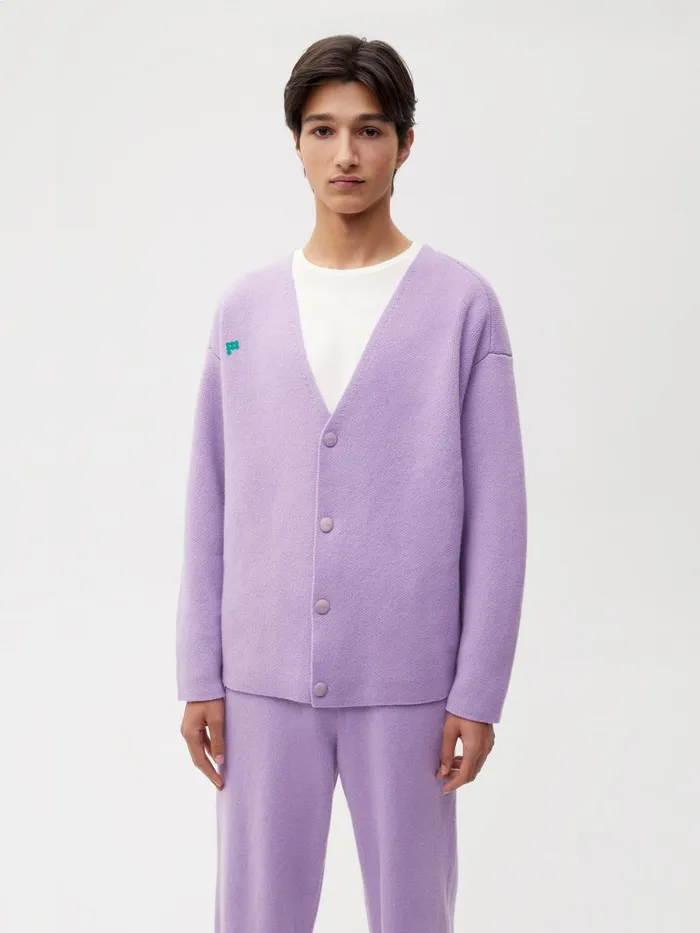 PANGAIA Recycled Cashmere Cardigan Orchid Purple Men Knitwear