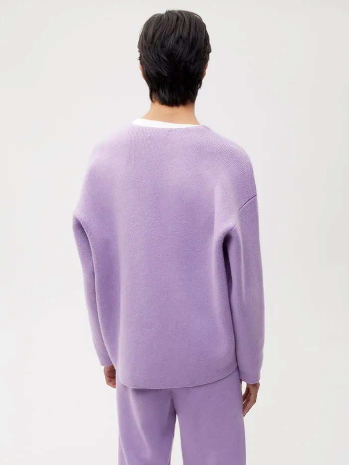 PANGAIA Recycled Cashmere Cardigan Orchid Purple Men Knitwear