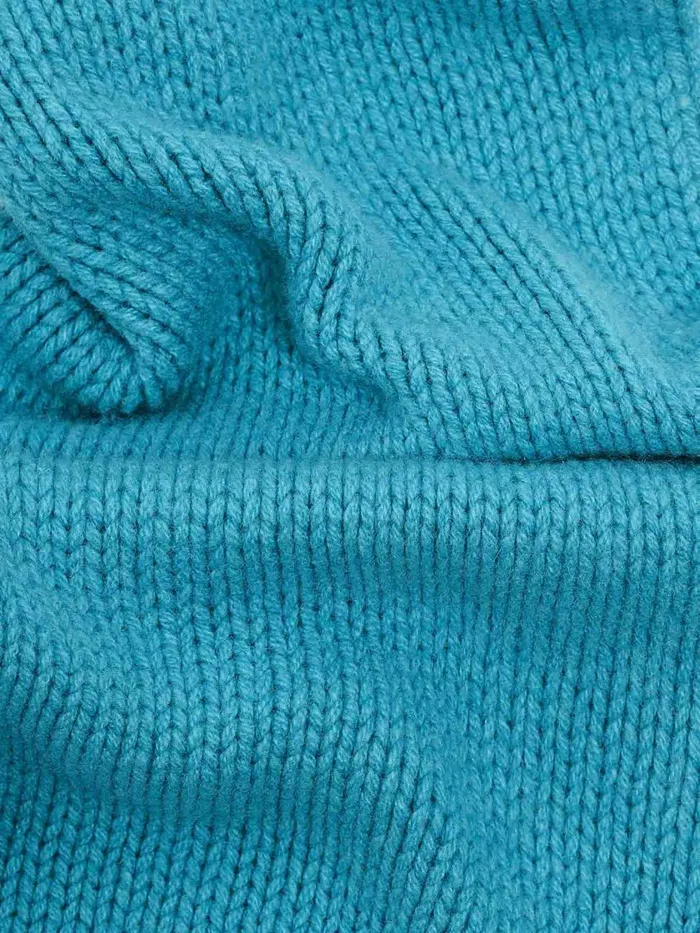 PANGAIA Recycled Cashmere Chunky Scarf Blue Teal Women Knitwear