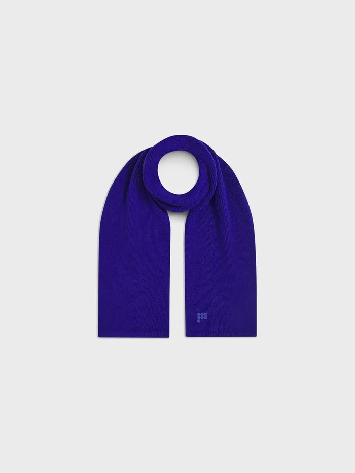 PANGAIA Recycled Cashmere Chunky Scarf Bright Blue Women Knitwear