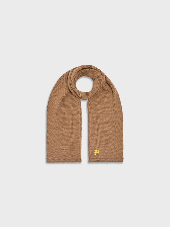PANGAIA Recycled Cashmere Chunky Scarf Camel WomenMen Scarves