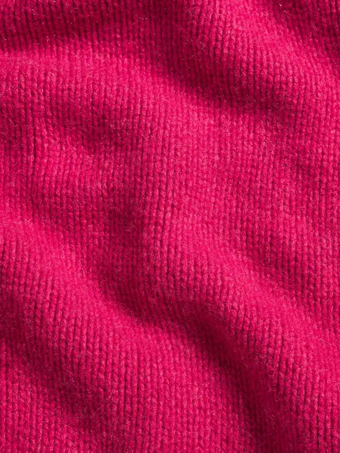 PANGAIA Recycled Cashmere Chunky Turtleneck Sweatshirt Magenta Pink Women Knitwear