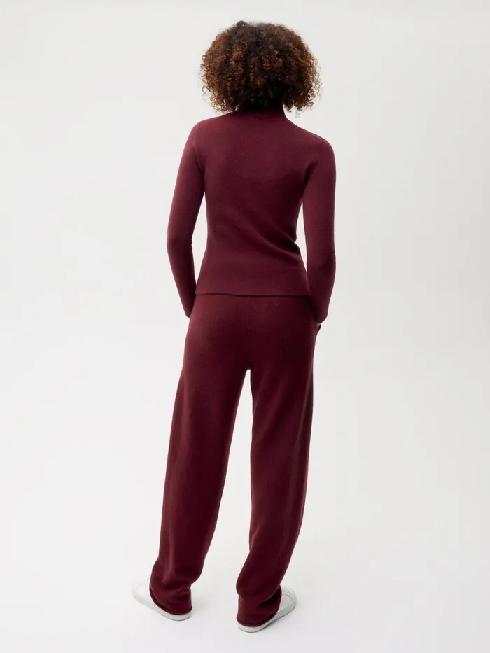 PANGAIA Recycled Cashmere Fitted Turtleneck Burgundy Women Knitwear