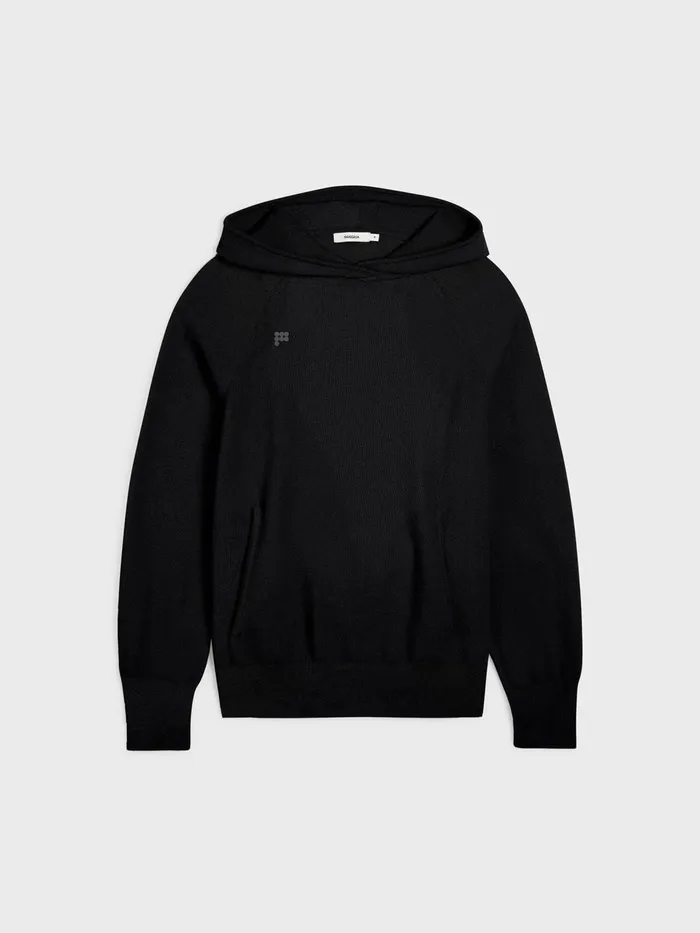 PANGAIA Recycled Cashmere Hoodie Black Women Knitwear