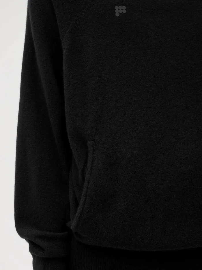 PANGAIA Recycled Cashmere Hoodie Black Women Knitwear
