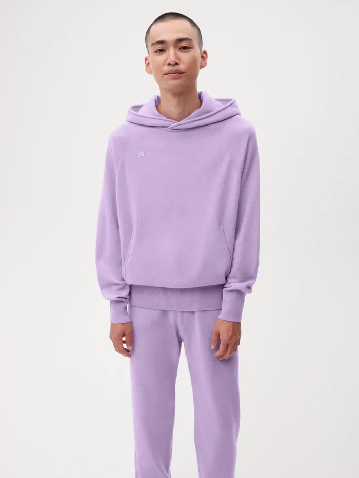 PANGAIA Recycled Cashmere Hoodie Orchid Purple Men Knitwear