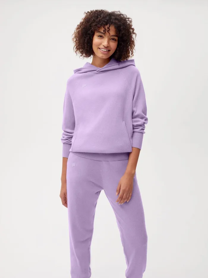 PANGAIA Recycled Cashmere Hoodie Orchid Purple Women Knitwear
