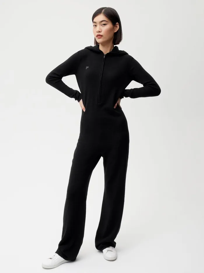 PANGAIA Recycled Cashmere Jumpsuit Black Women Knitwear