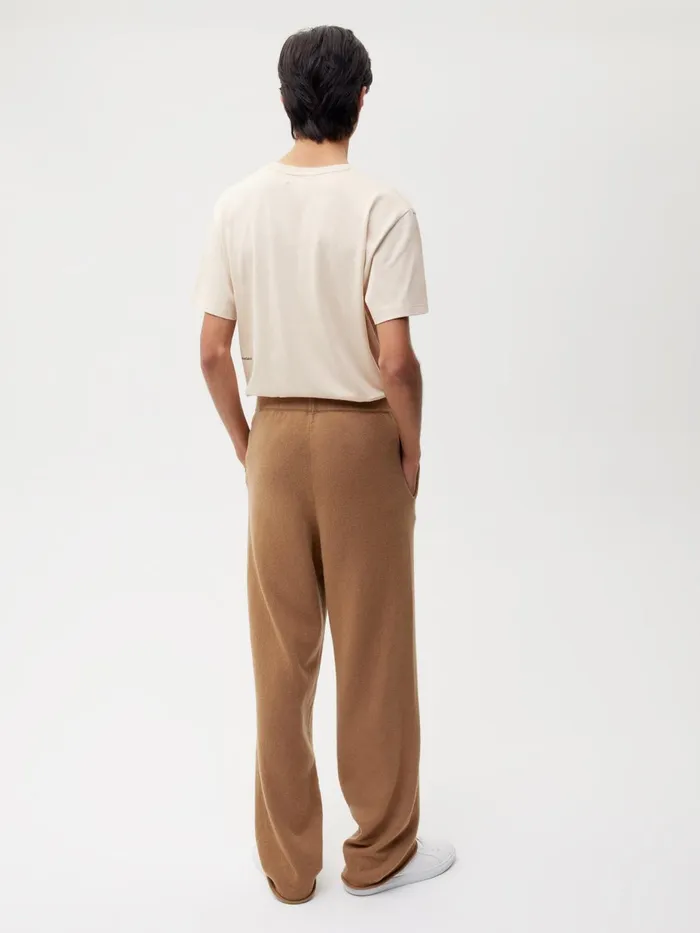 PANGAIA Recycled Cashmere Loose Track Pants Camel Men Track Pants and Pants