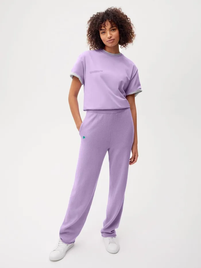 PANGAIA Recycled Cashmere Loose Track Pants Orchid Purple Men Knitwear