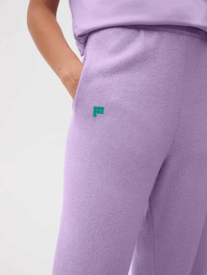 PANGAIA Recycled Cashmere Loose Track Pants Orchid Purple Men Knitwear