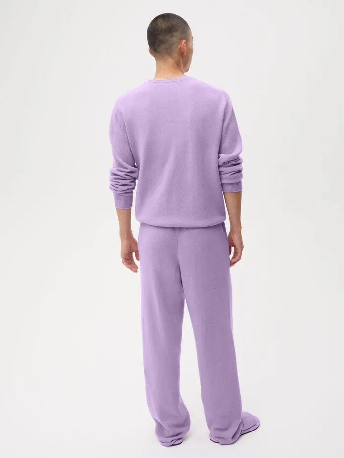 PANGAIA Recycled Cashmere Loose Track Pants Orchid Purple Men Knitwear
