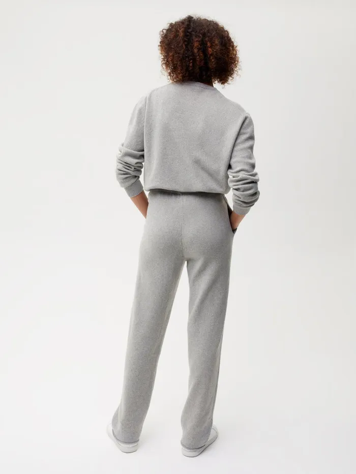 PANGAIA Recycled Cashmere Loose Track Pants Pale Grey Melange Men Knitwear