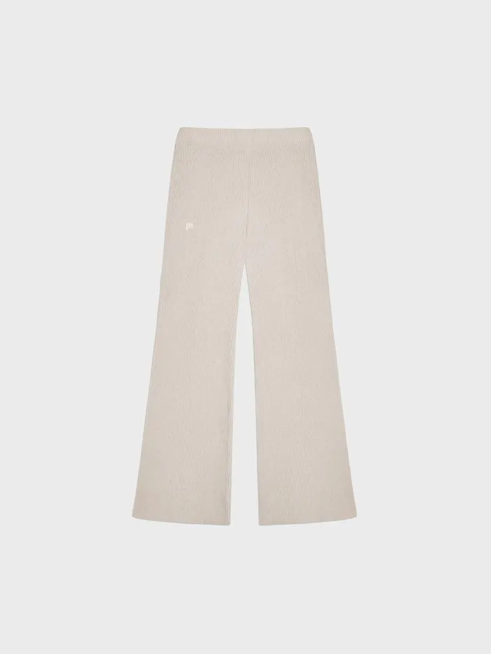 PANGAIA Recycled Cashmere Rib Track Pants Oatmeal Women Track Pants and Pants PANGAIA Recycled Cashmere Rib Track Pants Oatmeal Women Track Pants and Pants