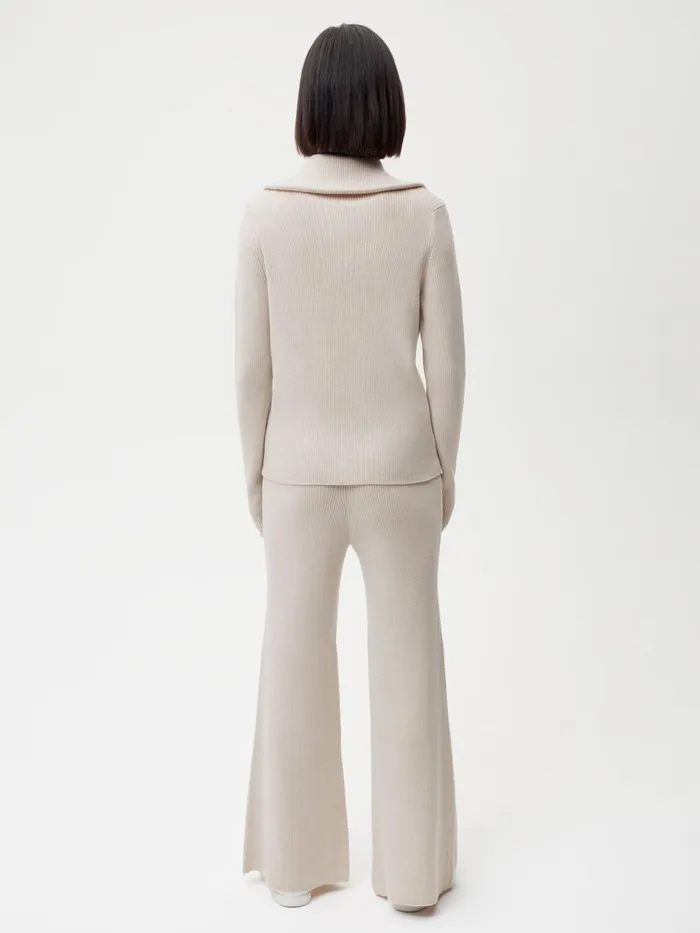 PANGAIA Recycled Cashmere Rib Track Pants Oatmeal Women Track Pants and Pants