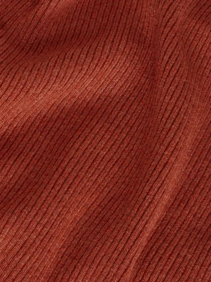 PANGAIA Recycled Cashmere Rib Zipped Top Jasper Red Men Knitwear