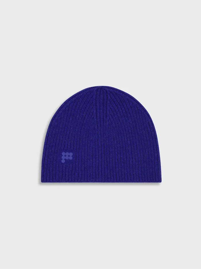 PANGAIA Recycled Cashmere Ribbed Beanie Bright Blue Women Knitwear