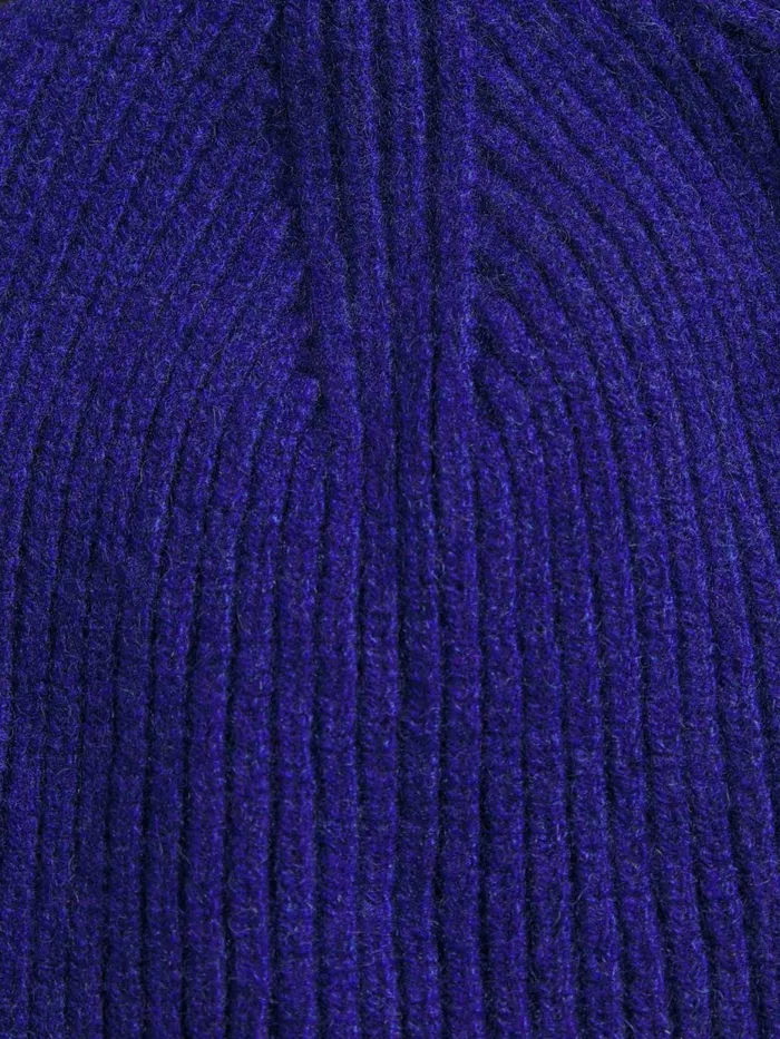 PANGAIA Recycled Cashmere Ribbed Beanie Bright Blue Women Knitwear