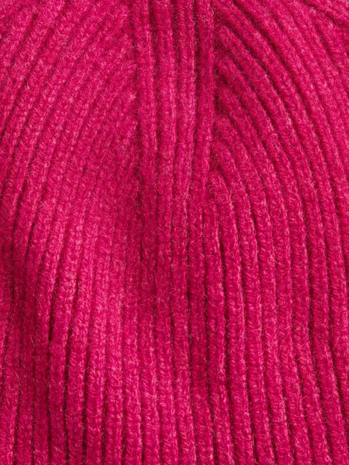 PANGAIA Recycled Cashmere Ribbed Beanie Magenta Pink Women Knitwear