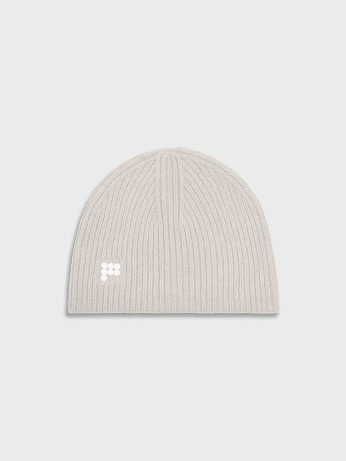 PANGAIA Recycled Cashmere Ribbed Beanie Oatmeal WomenMen Hats and Gloves