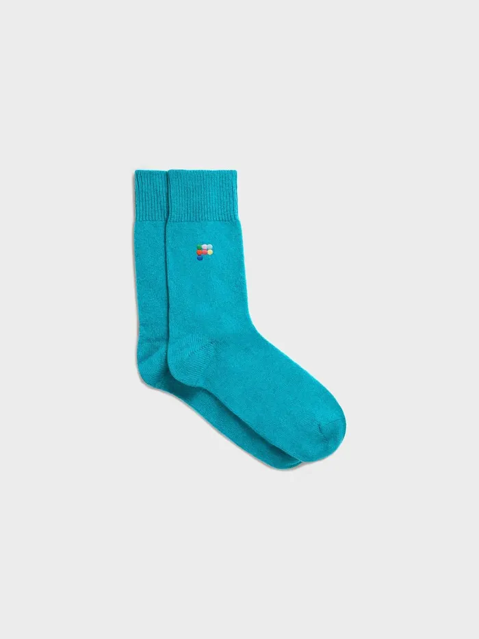 PANGAIA Recycled Cashmere Socks Blue Teal WomenMen Socks