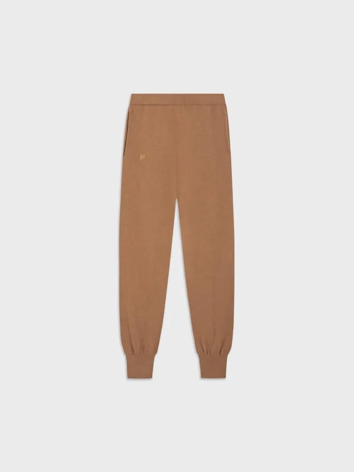 PANGAIA Recycled Cashmere Track Pants Camel Men Knitwear