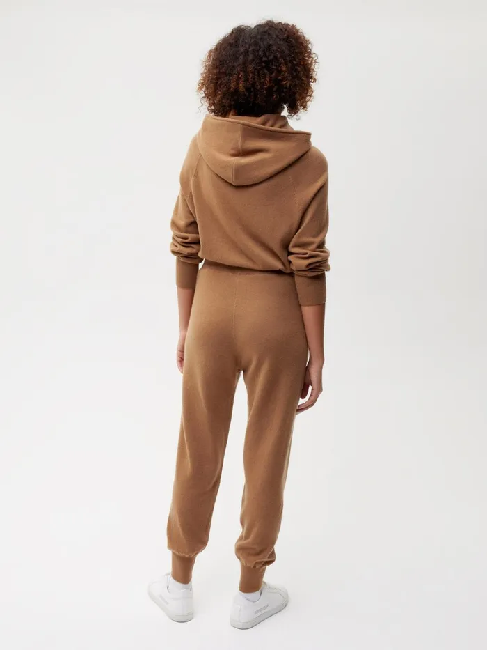 PANGAIA Recycled Cashmere Track Pants Camel Men Knitwear
