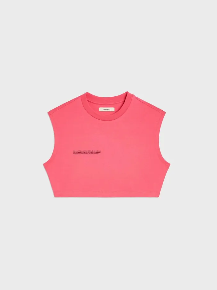 PANGAIA Recycled Cotton Fitted Crop TShirt Lotus Pink Men Tshirts and Tops