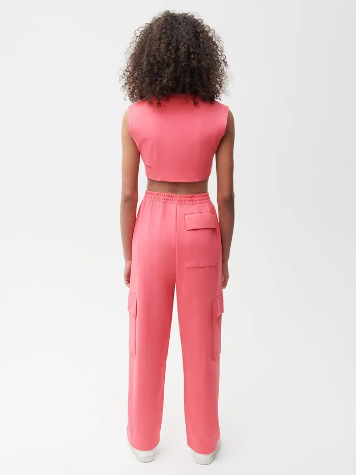 PANGAIA Recycled Cotton Fitted Crop TShirt Lotus Pink Men Tshirts and Tops